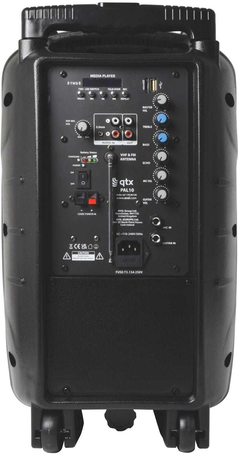 Ibiza Sound PORT12-MKII UHF Portable PA System Battery Speaker inc Wireless  Mic